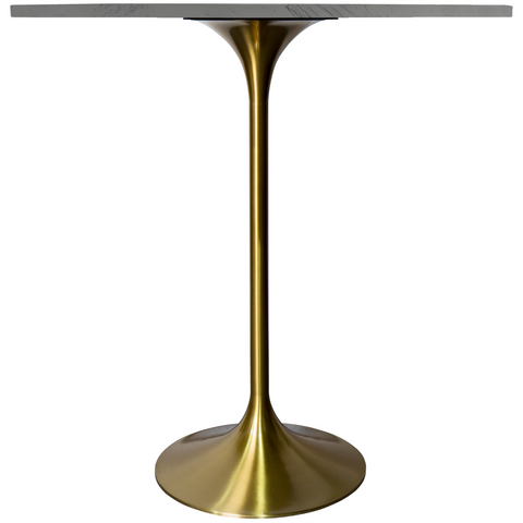 Verve Bar Height Dining Table with Round MDF, Sintered Stone, or Resin Top & Gold Stainless Steel Base