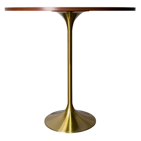 Verve Bar Height Dining Table with Round MDF, Sintered Stone, or Resin Top & Gold Stainless Steel Base