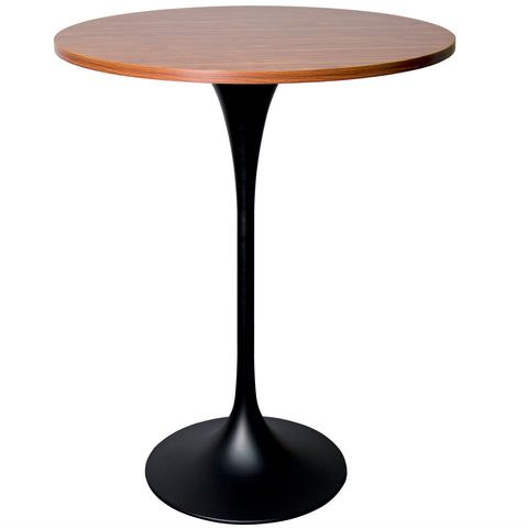 Verve Bar Height Dining Table with Round MDF, Sintered Stone, or Resin Top & Black Stainless Steel Base