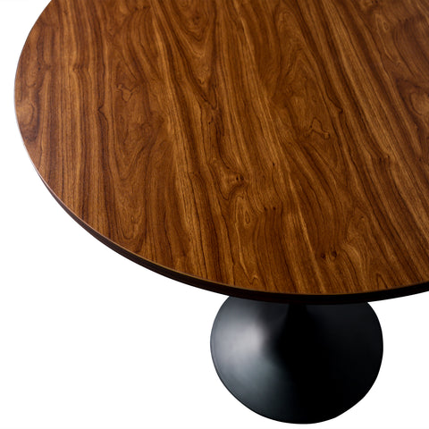 Verve Bar Height Dining Table with Round MDF, Sintered Stone, or Resin Top & Black Stainless Steel Base