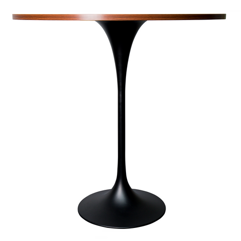 Verve Bar Height Dining Table with Round MDF, Sintered Stone, or Resin Top & Black Stainless Steel Base