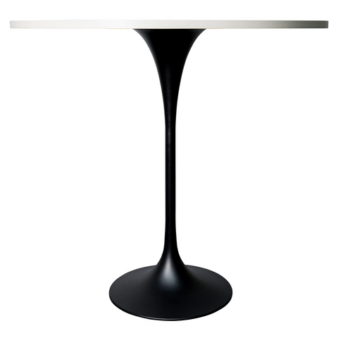 Verve Bar Height Dining Table with Round MDF, Sintered Stone, or Resin Top & Black Stainless Steel Base