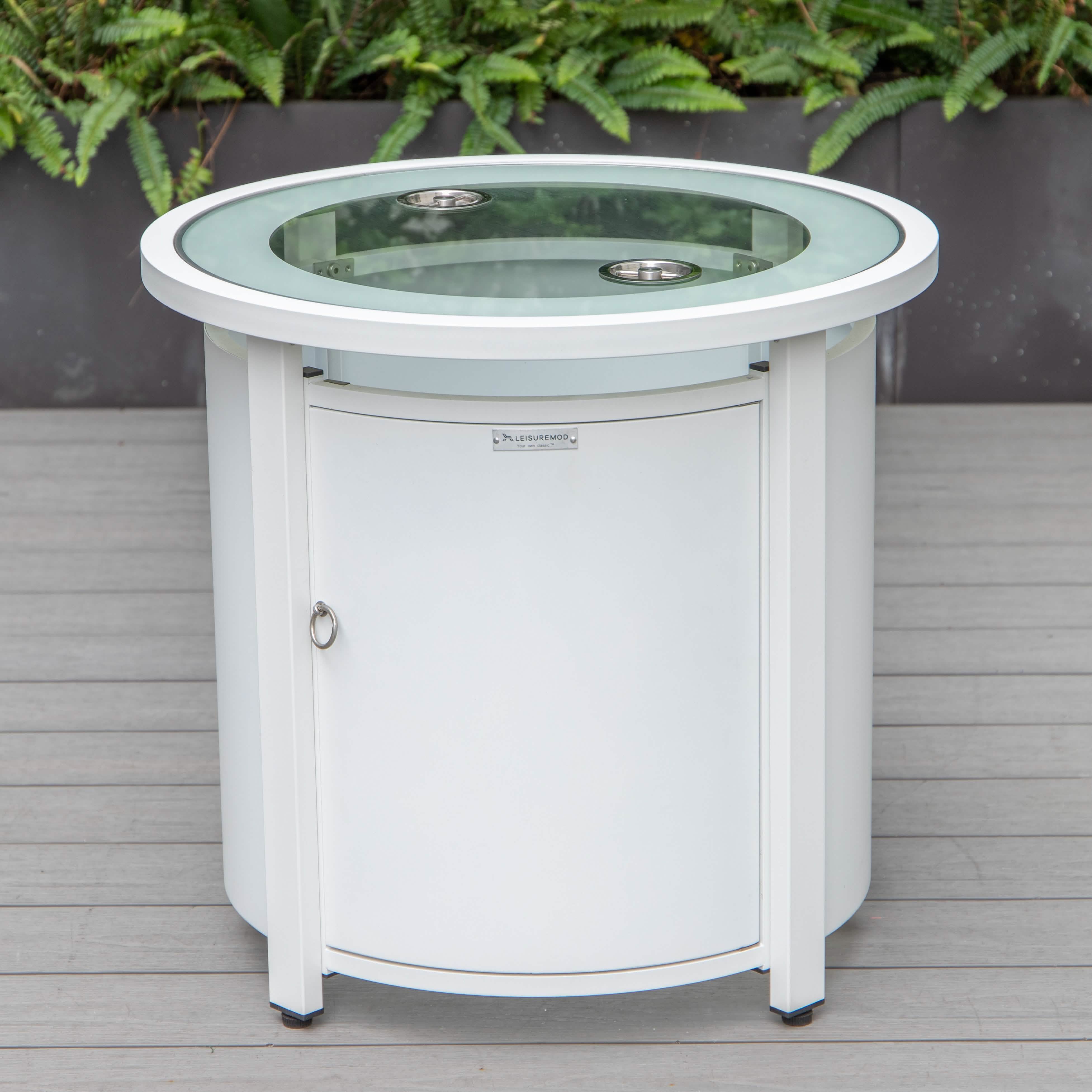 Walbrooke Aluminum Patio Conversation With Fire Pit Table & Tank Holder