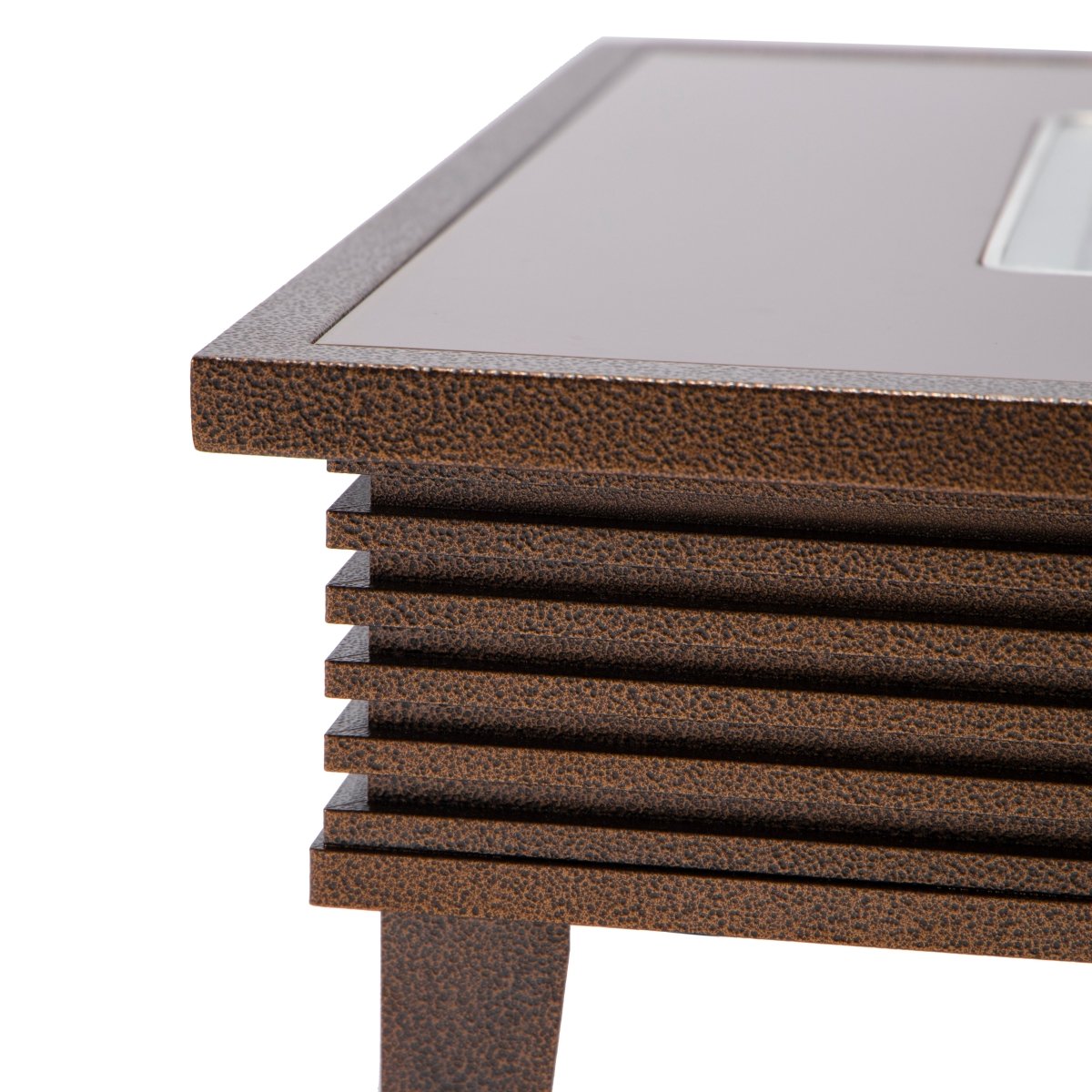 Walbrooke Modern Outdoor Square Fire Pit Table with Powder - Coated Aliuminum Frame Slats/Non Slats Design