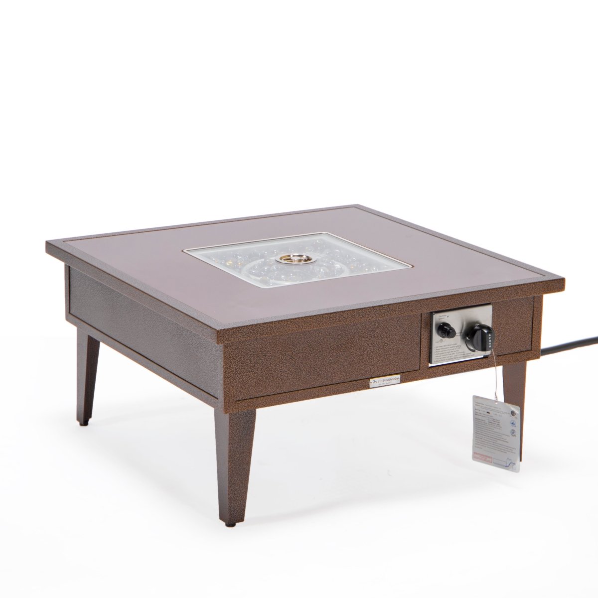 Walbrooke Modern Outdoor Square Fire Pit Table with Powder - Coated Aliuminum Frame Slats/Non Slats Design