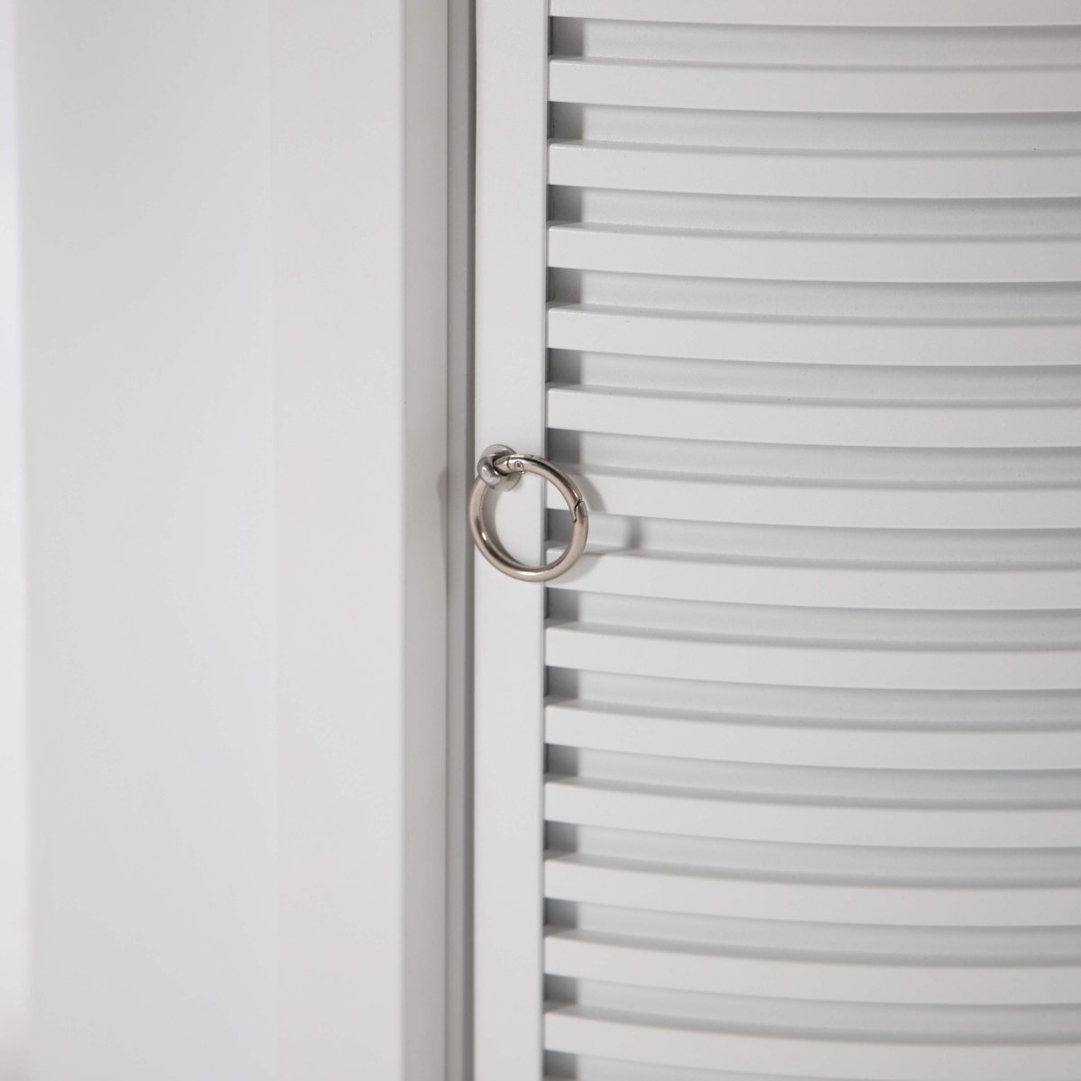 Walbrooke Modern Round Tank Holder Table with Tempered Glass Top and Powder Coated Aluminum Slats/Non Slats Design