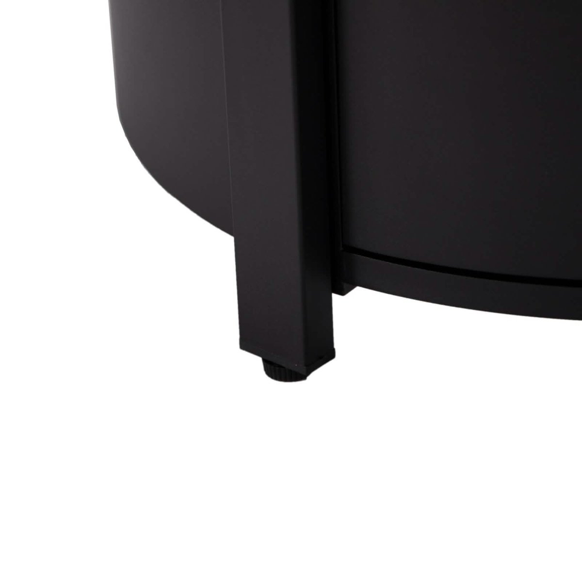 Walbrooke Modern Round Tank Holder Table with Tempered Glass Top and Powder Coated Aluminum Slats/Non Slats Design