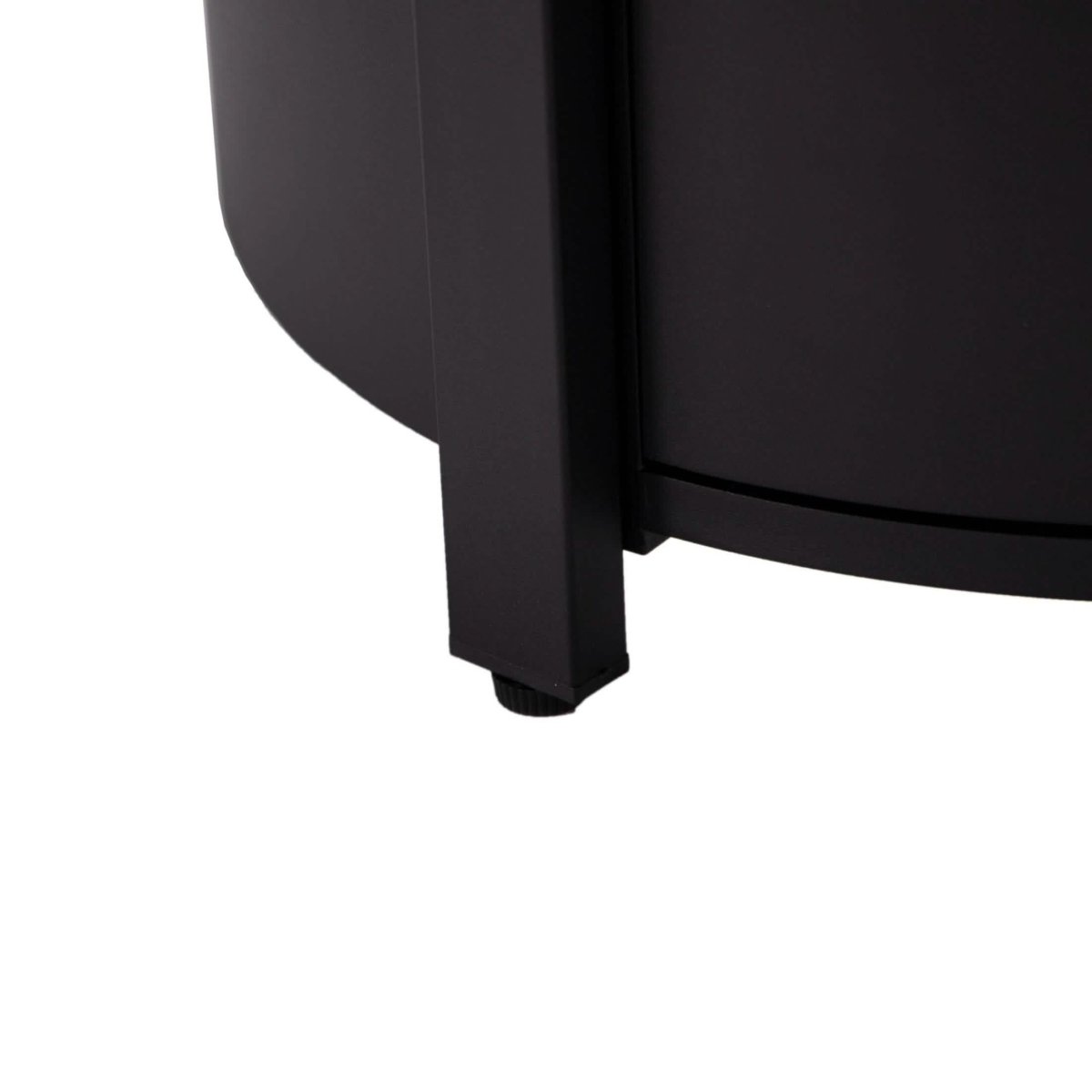 Walbrooke Modern Round Tank Holder Table with Tempered Glass Top and Powder Coated Aluminum Slats/Non Slats Design