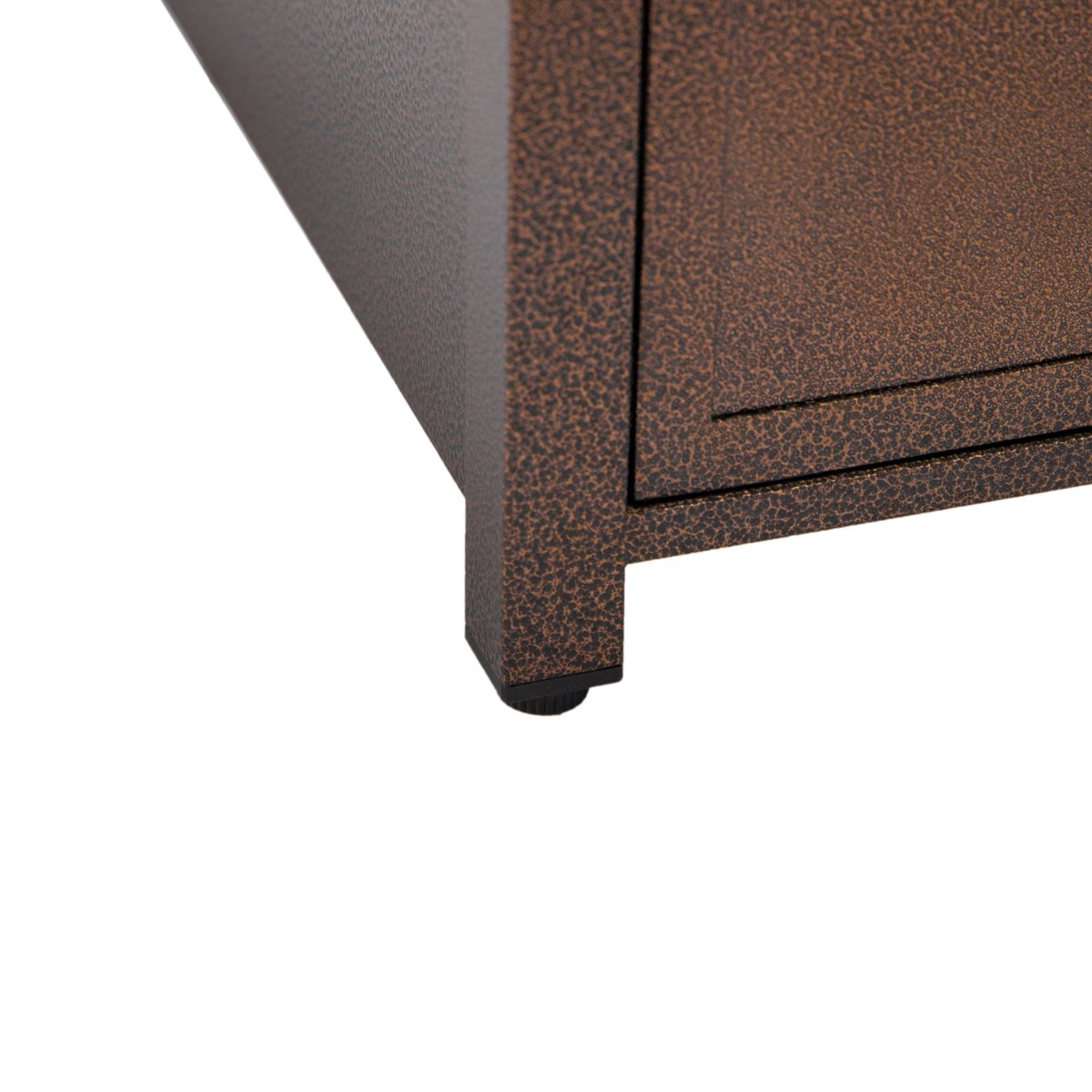 Walbrooke Modern Square Tank Holder Table with Tempered Glass Top and Powder Coated Aluminum Slats/Non Slats Design