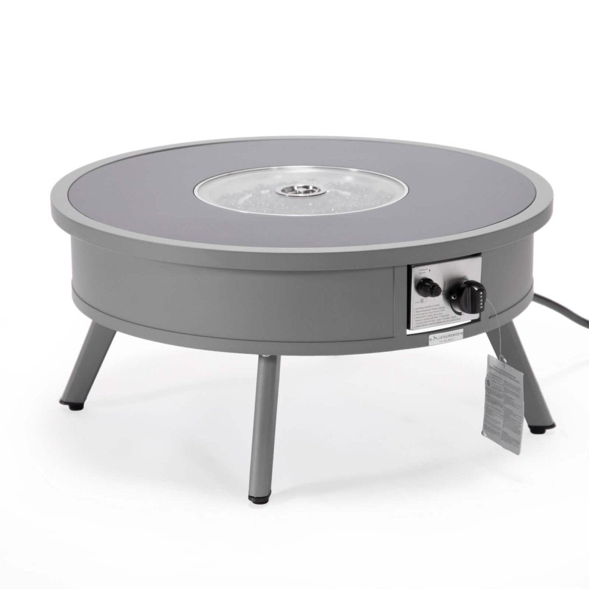 Walbrooke Outdoor Patio Round Fire Pit and Tank Holder White Fire Pits Leisuremod