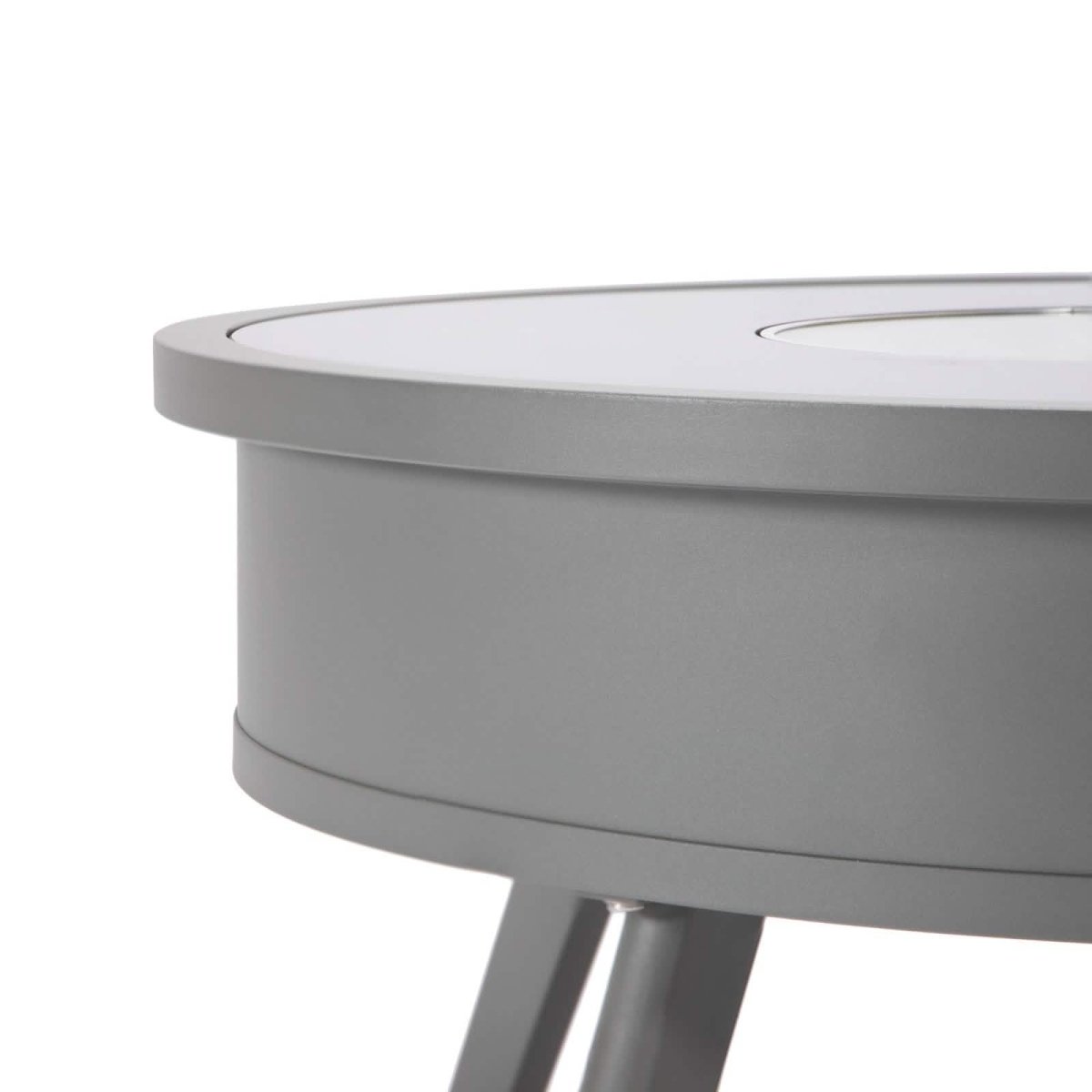 Walbrooke Outdoor Patio Round Fire Pit and Tank Holder White Fire Pits Leisuremod