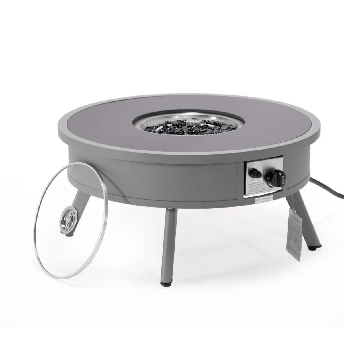 Walbrooke Outdoor Patio Round Fire Pit and Tank Holder White Fire Pits Leisuremod