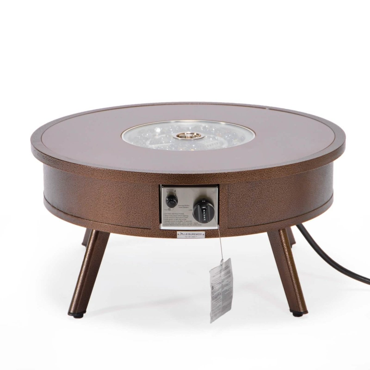 Walbrooke Outdoor Patio Round Fire Pit and Tank Holder White Fire Pits Leisuremod