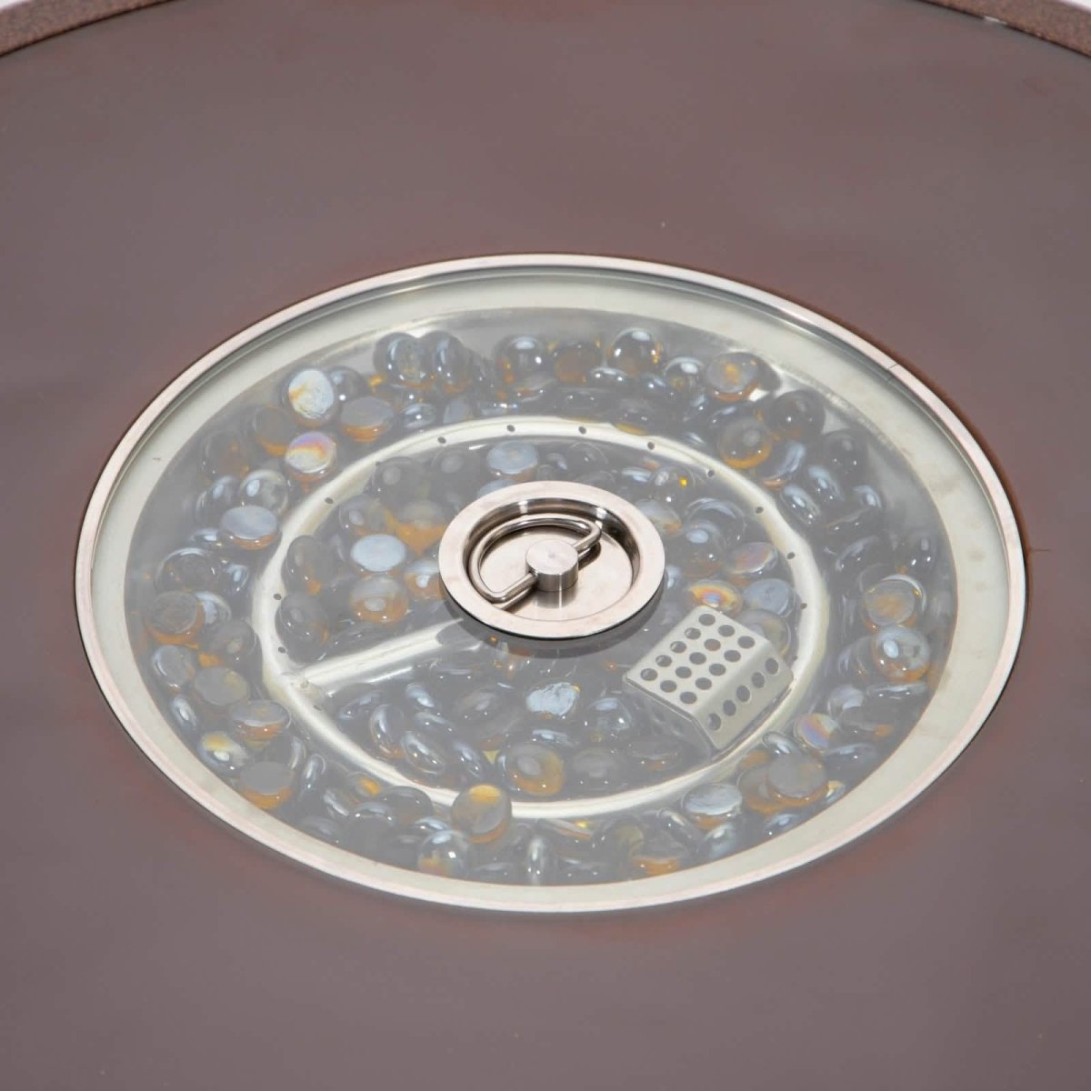 Walbrooke Outdoor Patio Round Fire Pit and Tank Holder White Fire Pits Leisuremod