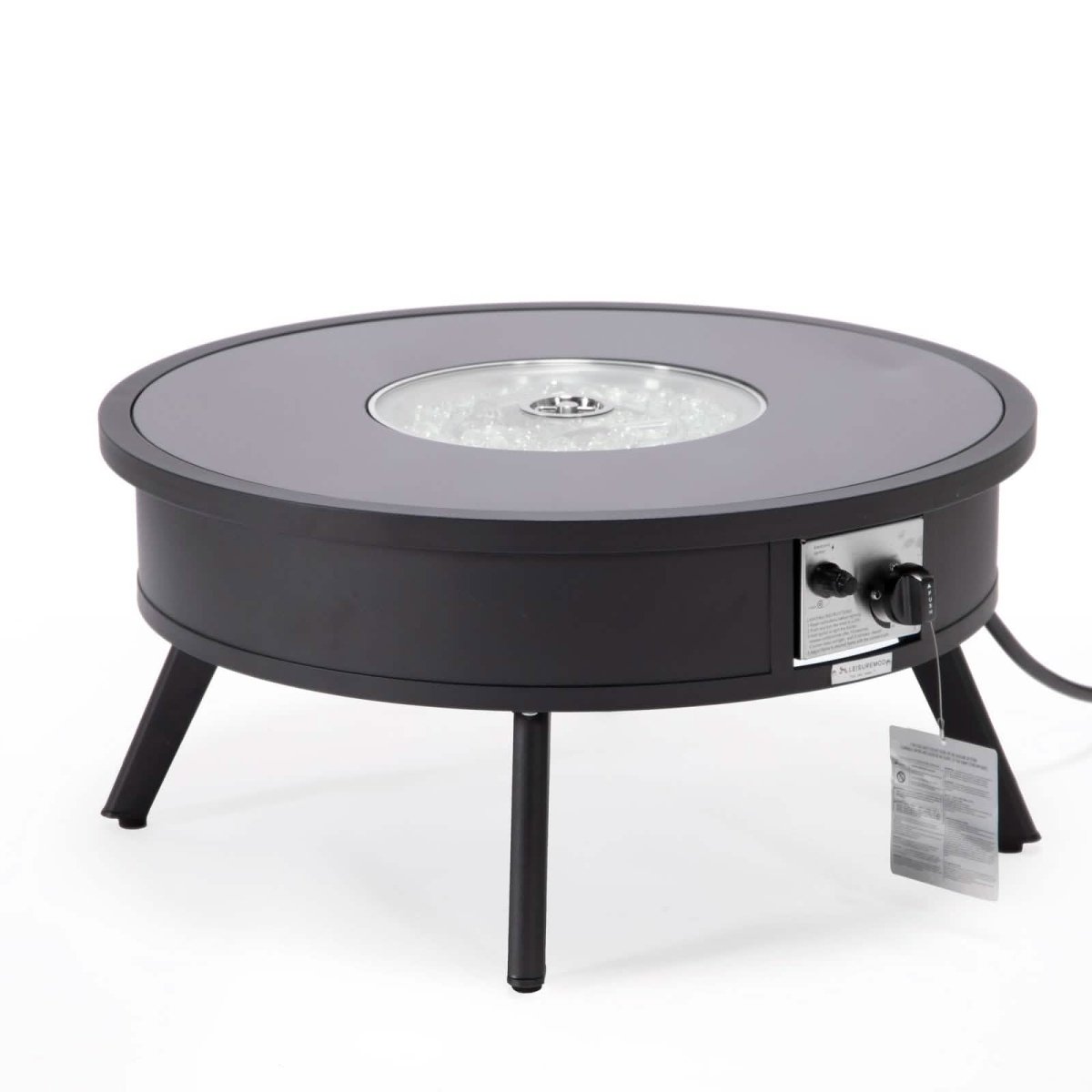 Walbrooke Outdoor Patio Round Fire Pit and Tank Holder White Fire Pits Leisuremod