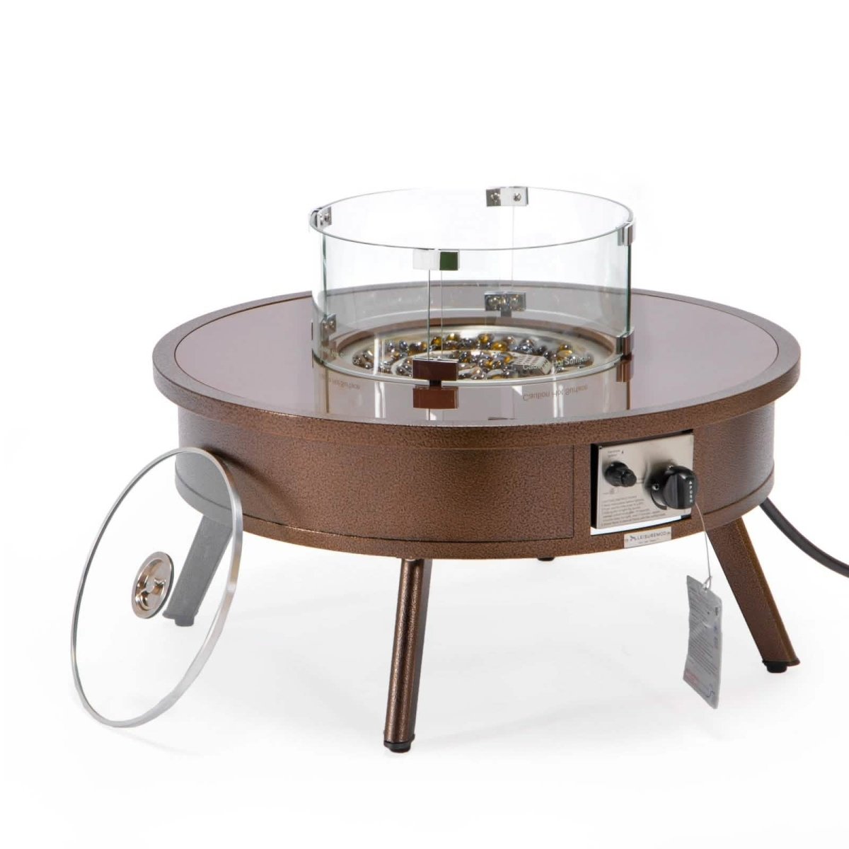 Walbrooke Outdoor Patio Round Fire Pit and Tank Holder White Fire Pits Leisuremod
