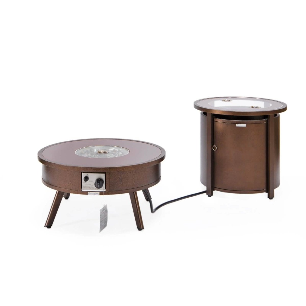 Walbrooke Outdoor Patio Round Fire Pit and Tank Holder White Fire Pits Leisuremod