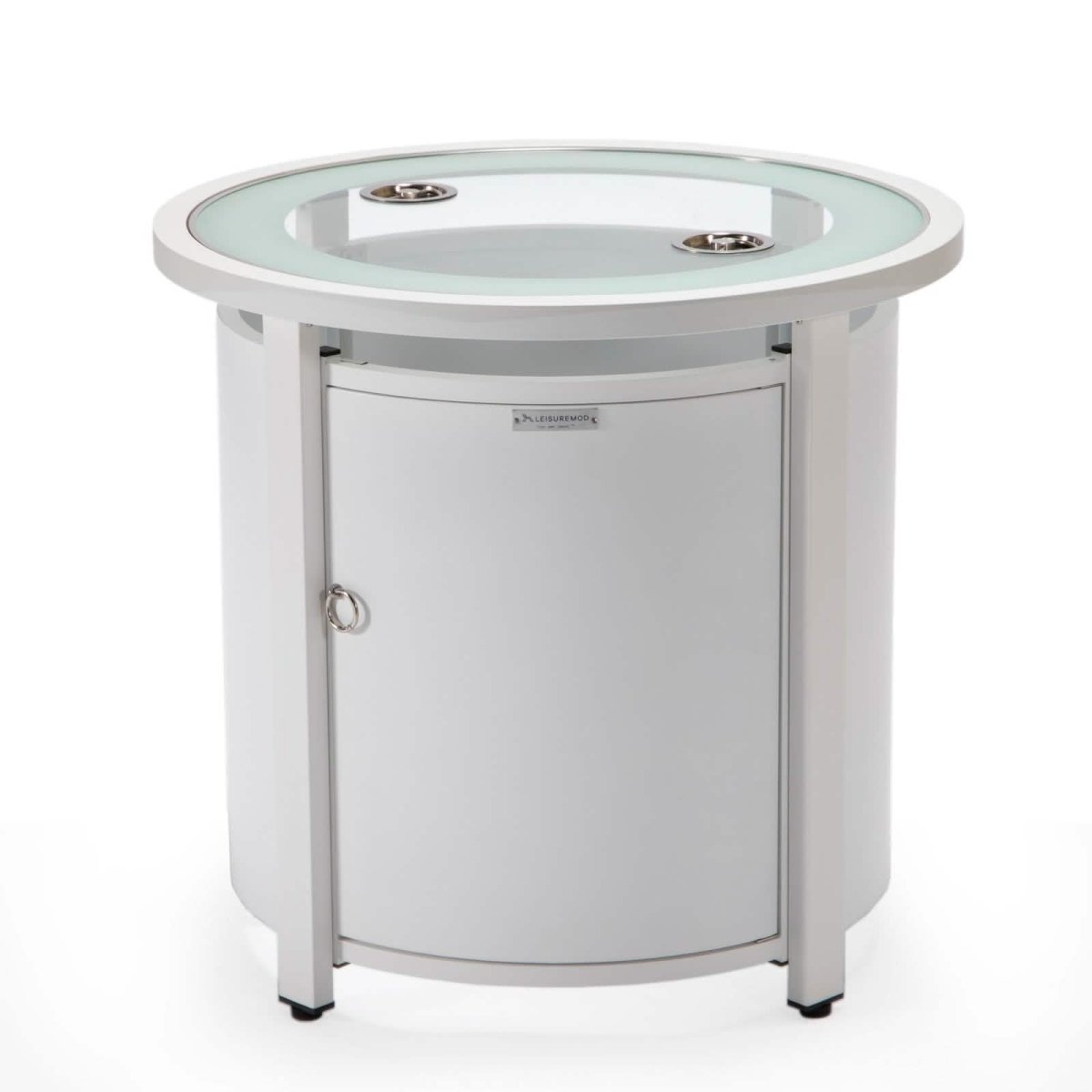 Walbrooke Outdoor Patio Round Fire Pit and Tank Holder White Fire Pits Leisuremod