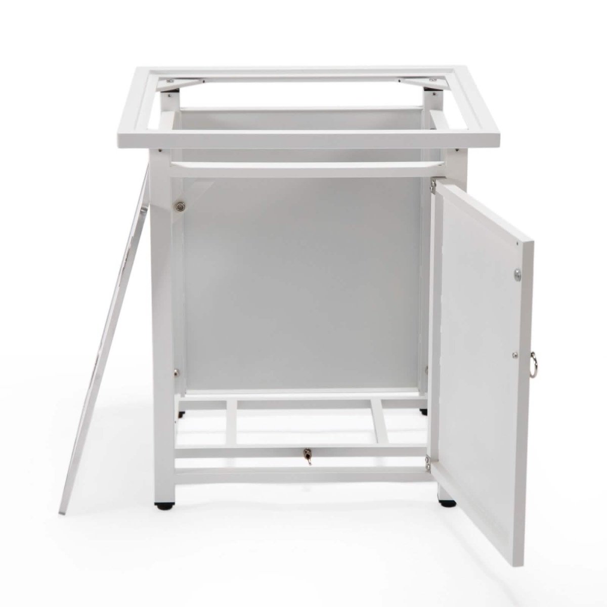 Walbrooke Outdoor Patio Square Fire Pit and Tank Holder White Fire Pits Leisuremod