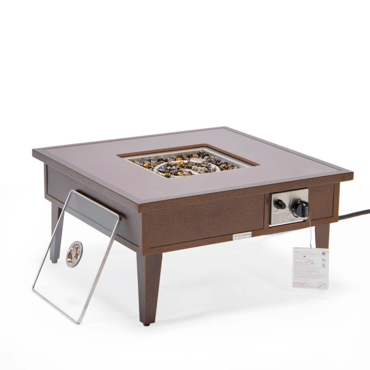 Walbrooke Outdoor Patio Square Fire Pit and Tank Holder White Fire Pits Leisuremod