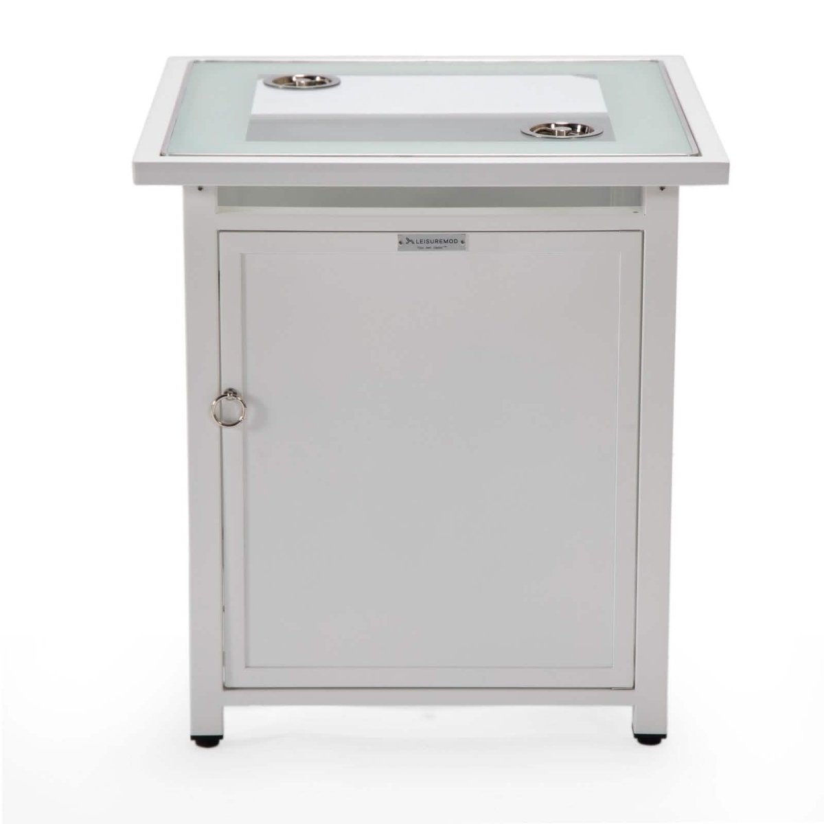 Walbrooke Outdoor Patio Square Fire Pit and Tank Holder White Fire Pits Leisuremod