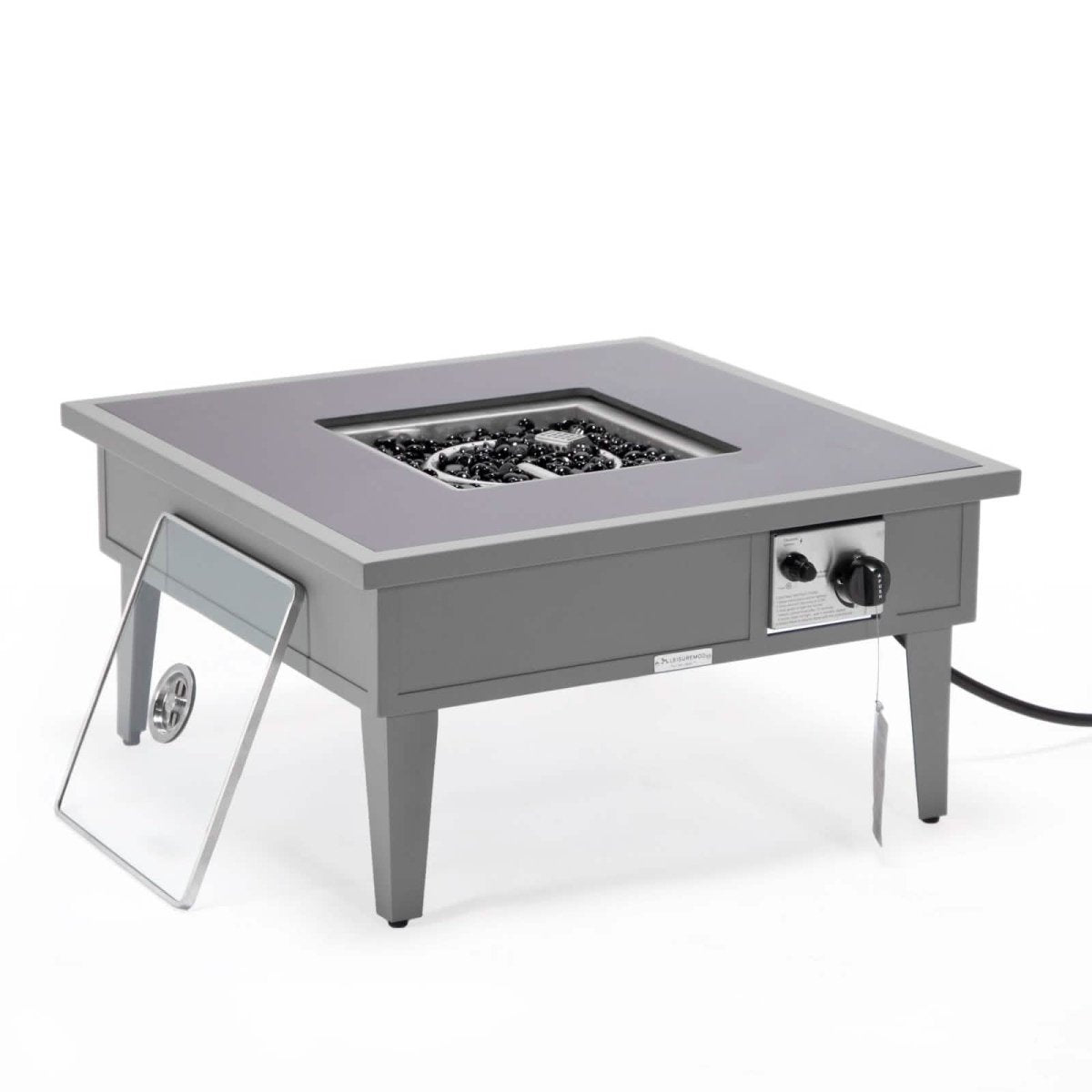 Walbrooke Outdoor Patio Square Fire Pit and Tank Holder White Fire Pits Leisuremod