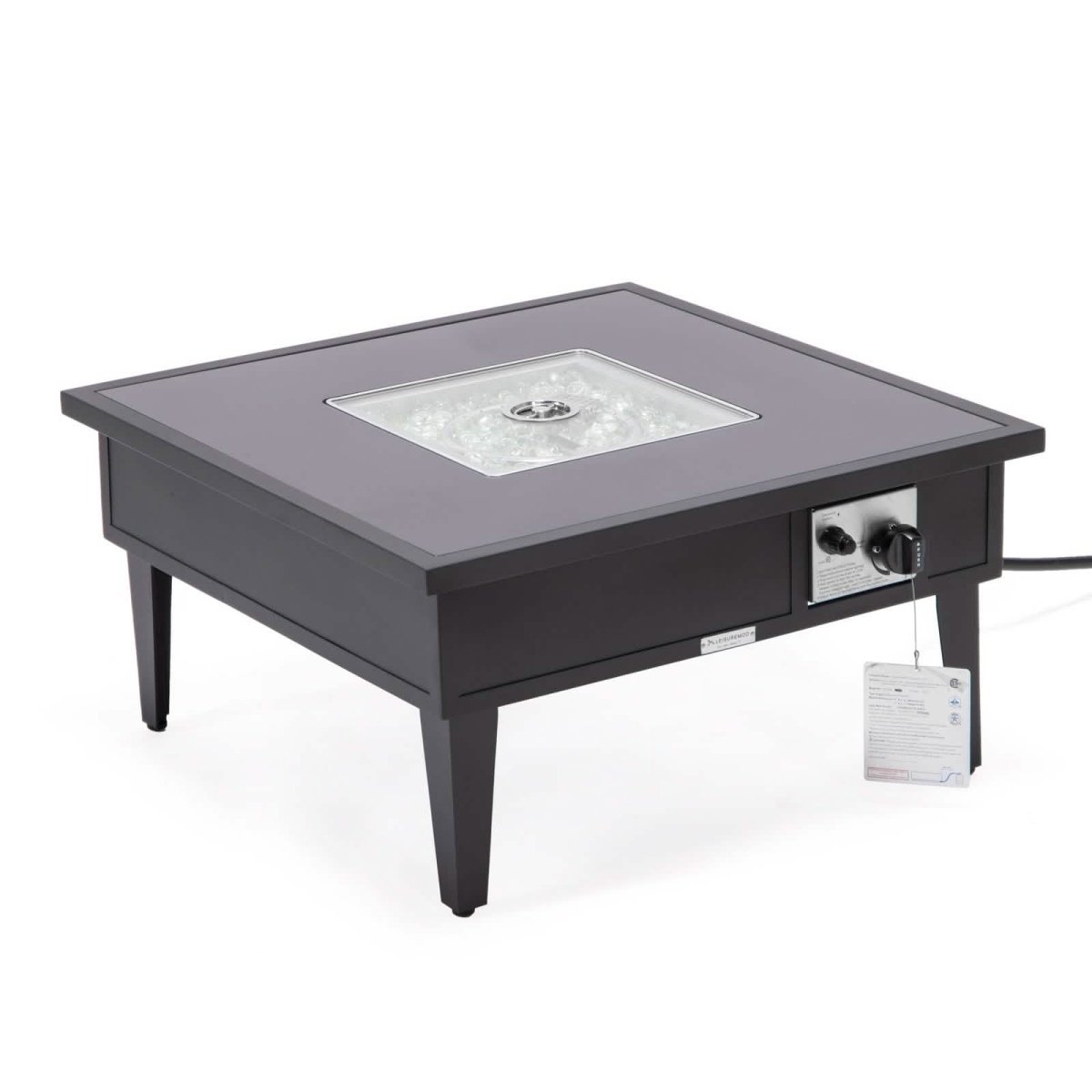 Walbrooke Outdoor Patio Square Fire Pit and Tank Holder White Fire Pits Leisuremod