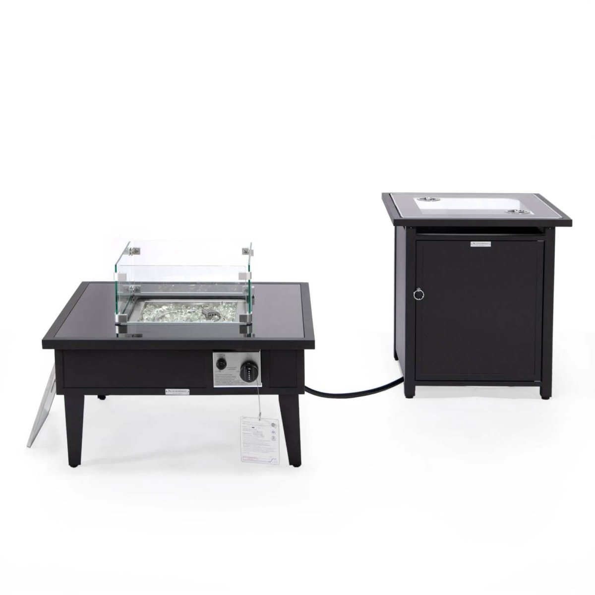 Walbrooke Outdoor Patio Square Fire Pit and Tank Holder Fire Pits Leisuremod