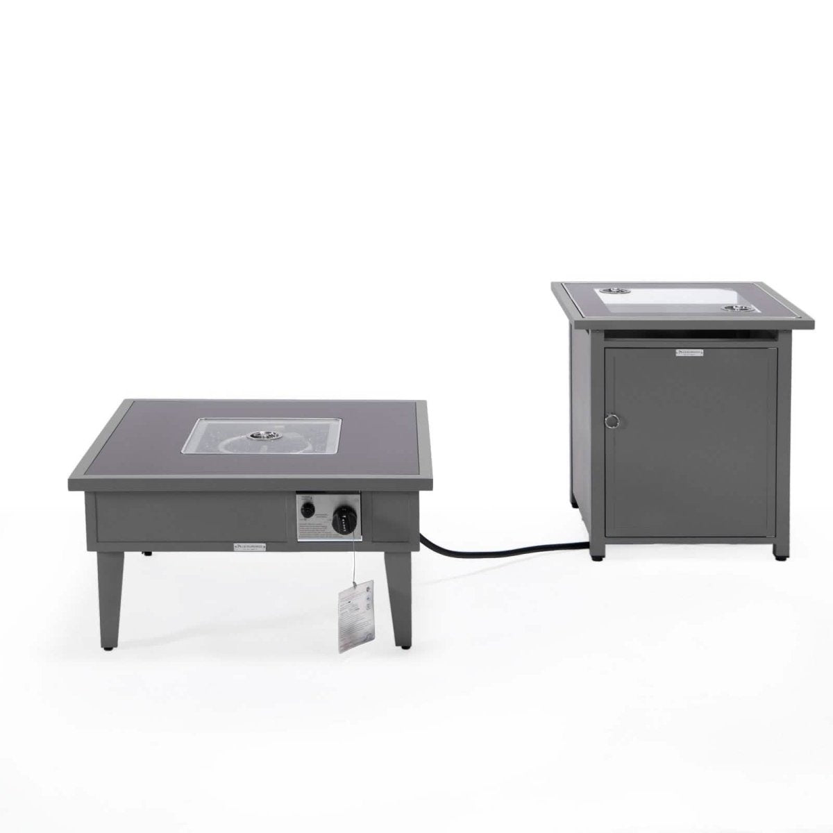 Walbrooke Outdoor Patio Square Fire Pit and Tank Holder White Fire Pits Leisuremod