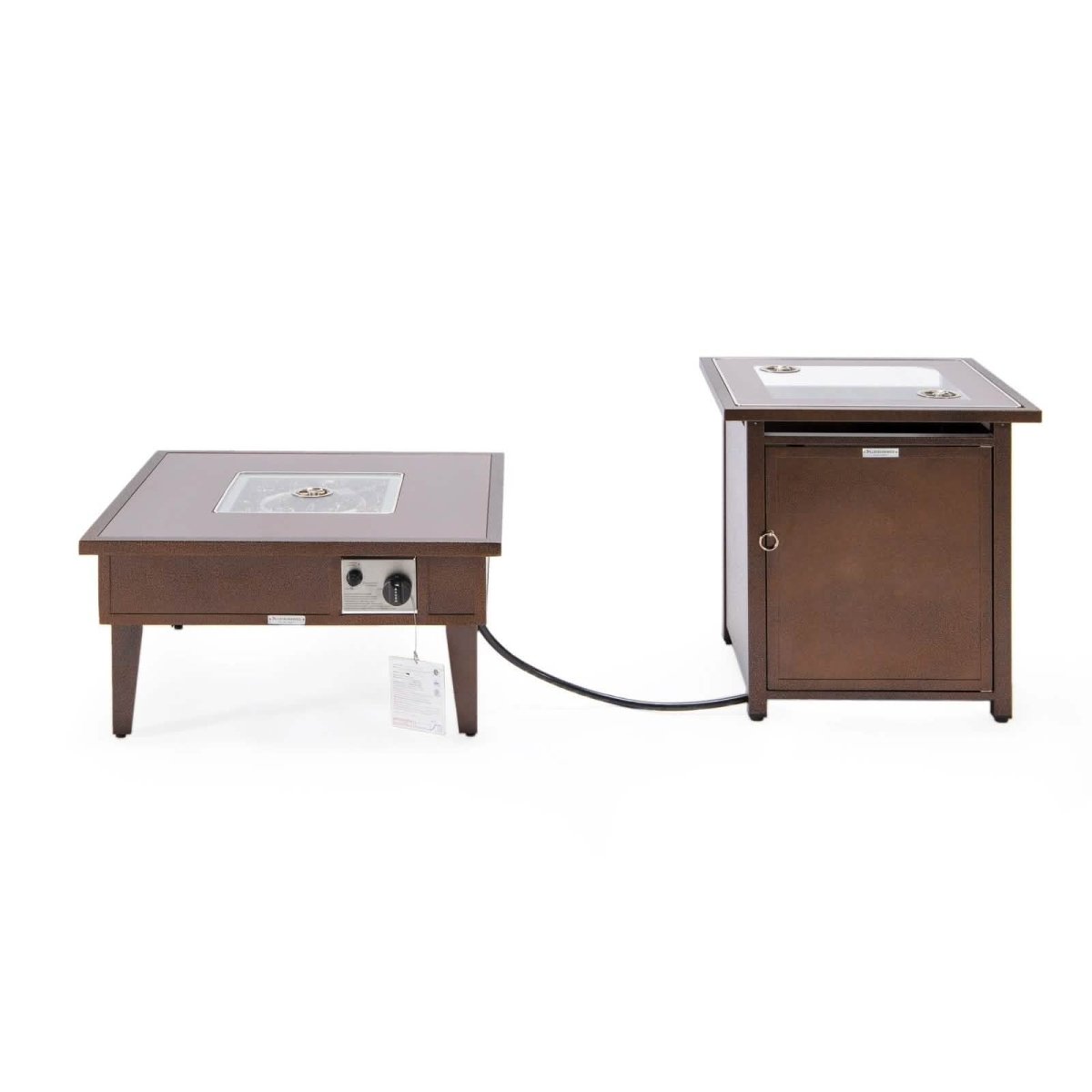 Walbrooke Outdoor Patio Square Fire Pit and Tank Holder White Fire Pits Leisuremod