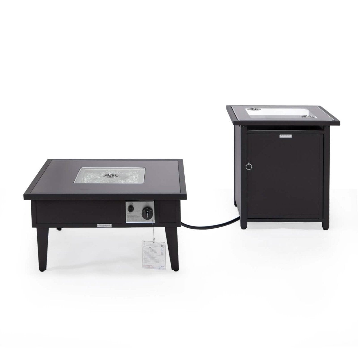 Walbrooke Outdoor Patio Square Fire Pit and Tank Holder White Fire Pits Leisuremod