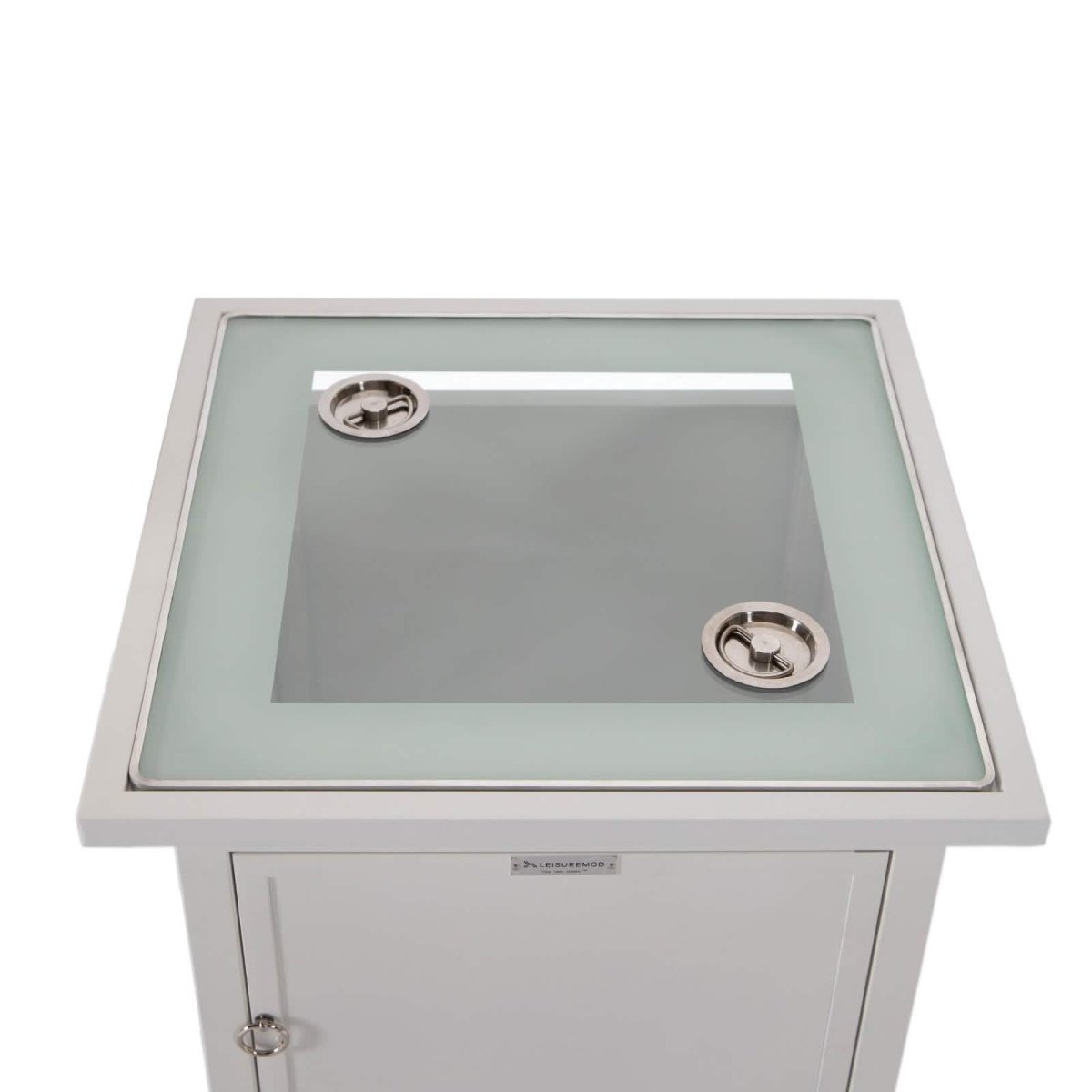 Walbrooke Outdoor Patio Square Fire Pit and Tank Holder White Fire Pits Leisuremod