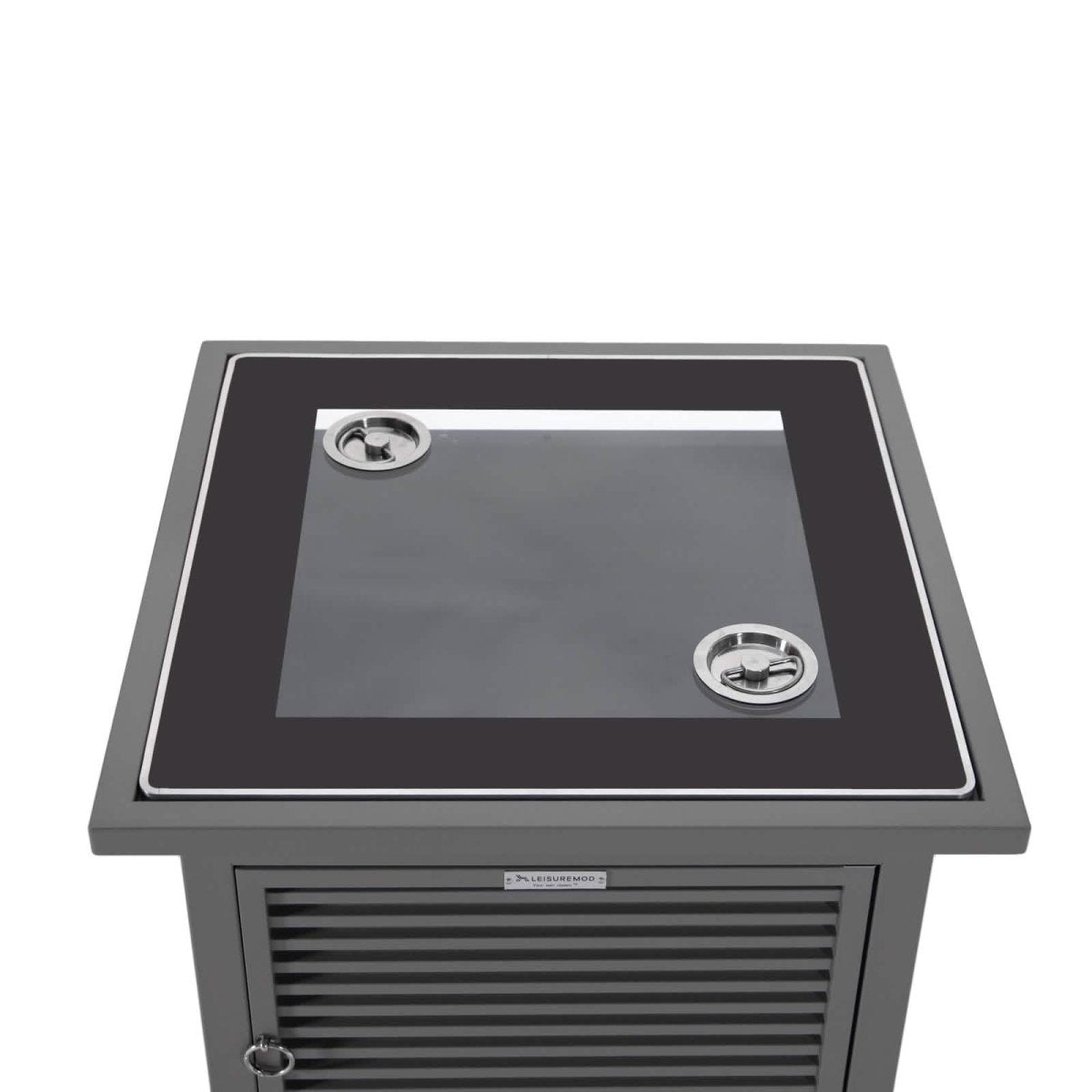 Walbrooke Outdoor Patio Square Fire Pit and Tank Holder with Slats Design White Fire Pits Leisuremod