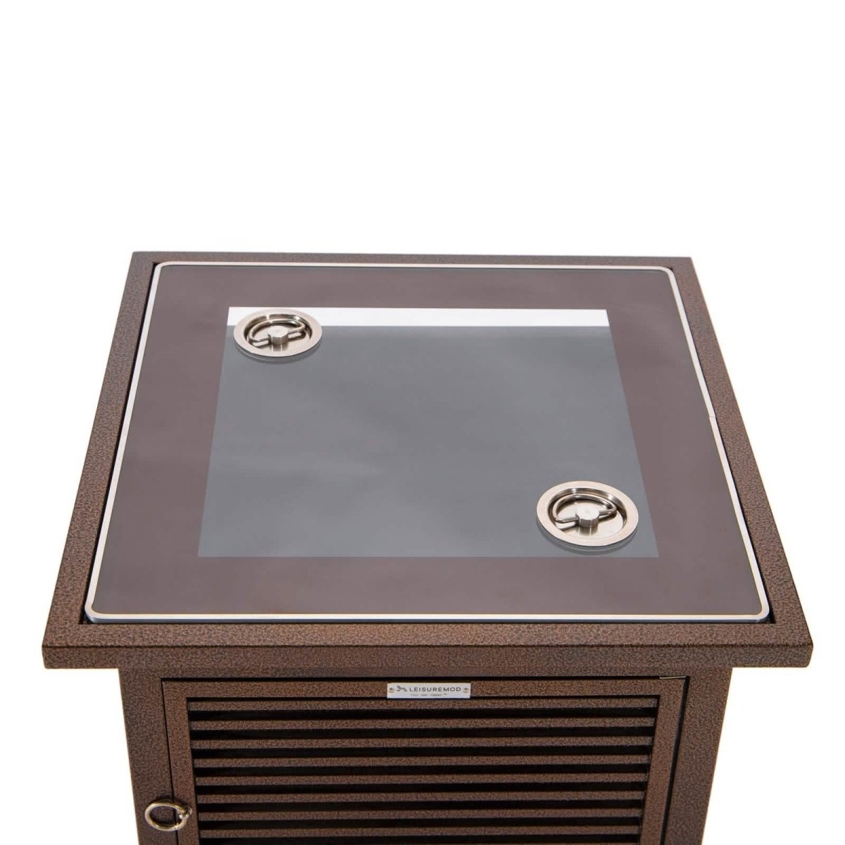 Walbrooke Outdoor Patio Square Fire Pit and Tank Holder with Slats Design White Fire Pits Leisuremod