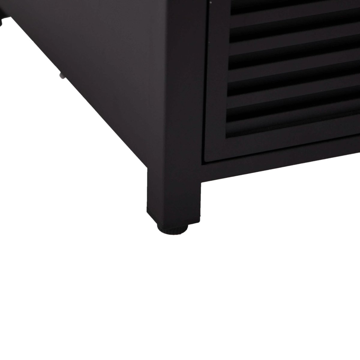 Walbrooke Outdoor Patio Square Fire Pit and Tank Holder with Slats Design Black Fire Pits Leisuremod