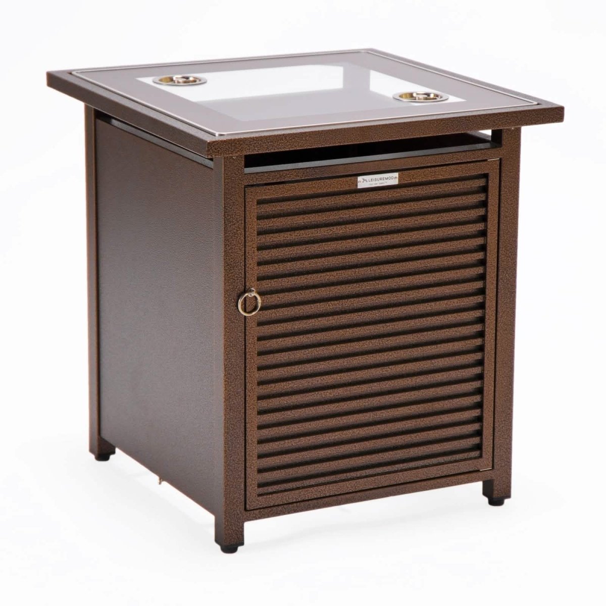 Walbrooke Outdoor Patio Square Fire Pit and Tank Holder with Slats Design White Fire Pits Leisuremod