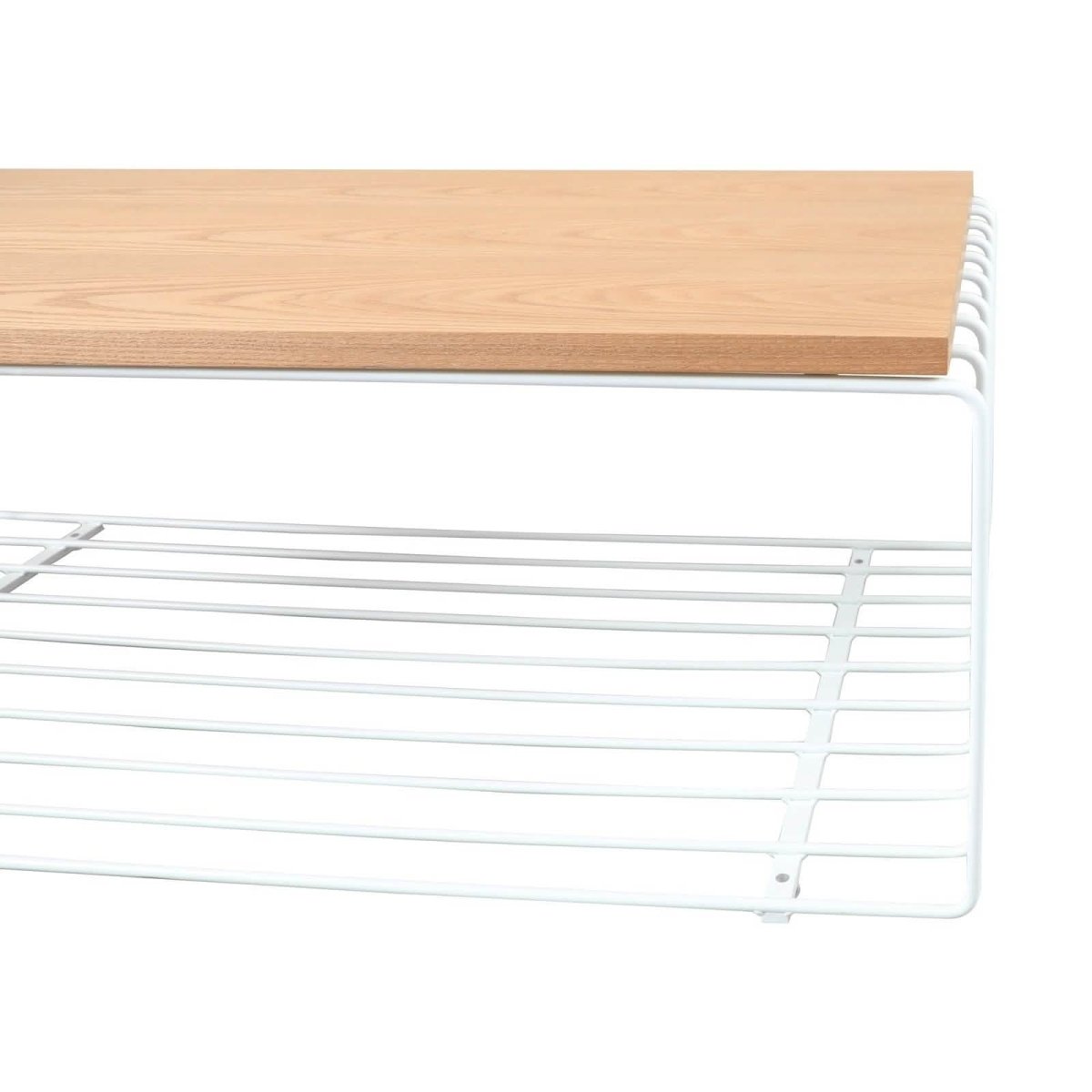 Walden Rectangular Coffee Table with Ash Wood Tabletop in Black Steel Frame