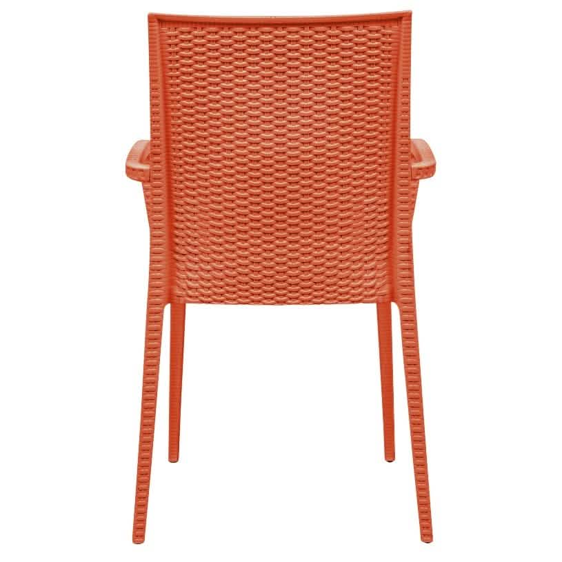 Weave Mace Indoor/Outdoor Chair (With Arms) White Leisuremod