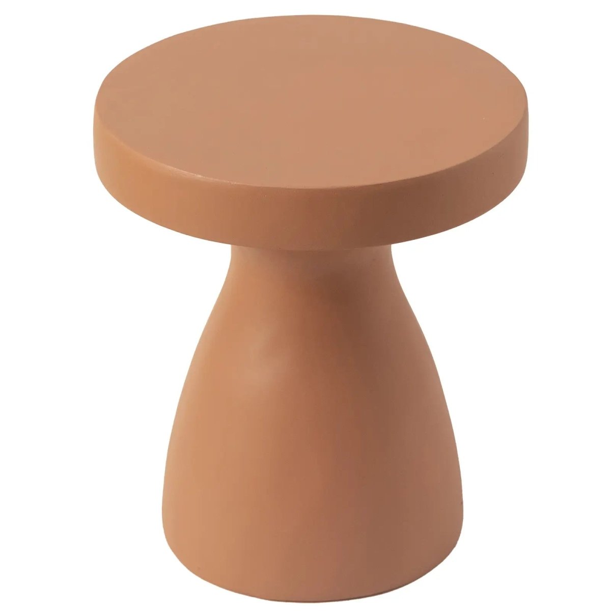 Wisp 16" Modern Wide Round Fiberstone Hourglass Design Side Table - Stylish Accent End Table
