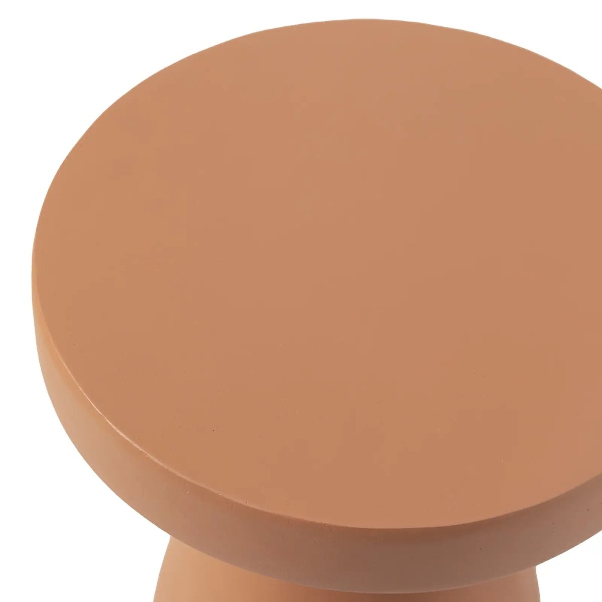 Wisp 16" Modern Wide Round Fiberstone Hourglass Design Side Table - Stylish Accent End Table