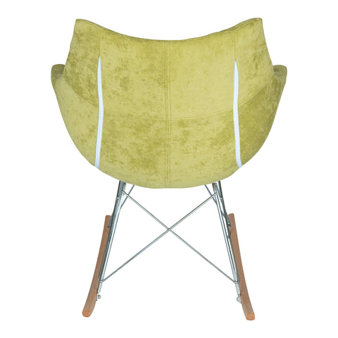 Willow Modern Petite Twill Upholstered Fabric/Velvet with Eiffel Base Rocking Chair