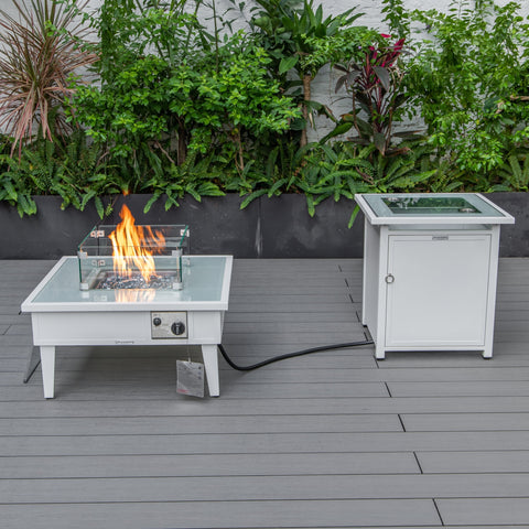 Walbrooke Aluminum Patio Conversation With Fire Pit Table & Tank Holder