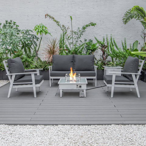 Walbrooke Aluminum Patio Conversation With Fire Pit Table & Tank Holder