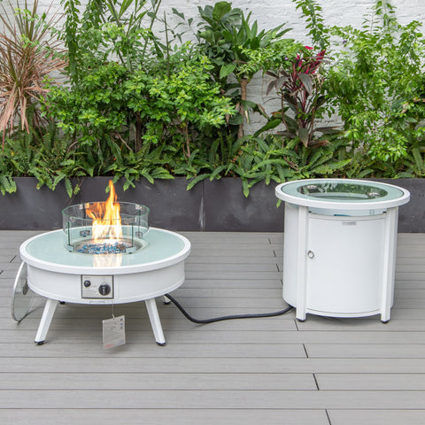 Walbrooke Aluminum Patio Conversation With Fire Pit Table & Tank Holder