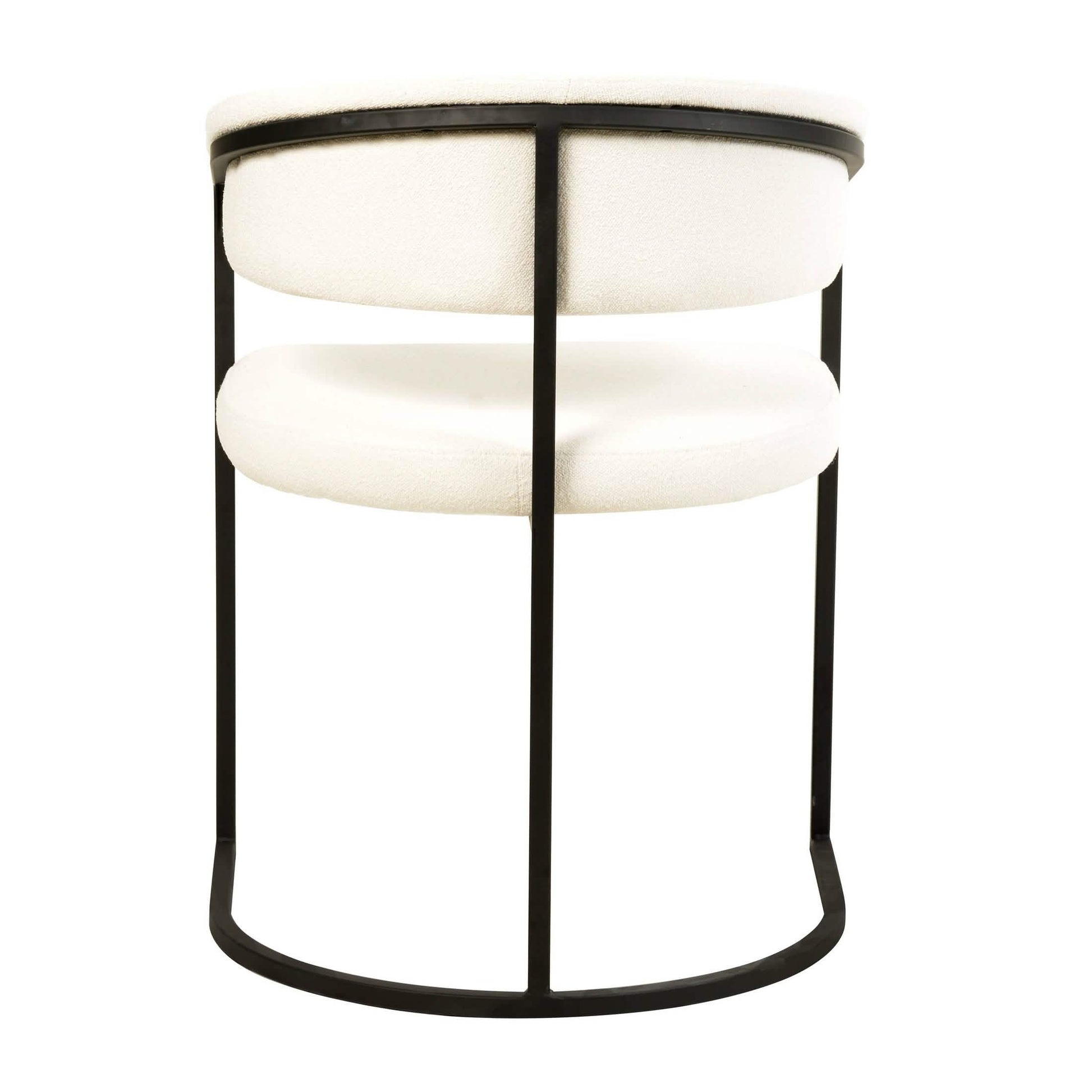 Aero Modern Upholstered Dining Chair with Padded Seat and Powder-Coated Iron Frame White Boucle Dining Chair Your Vendor Name