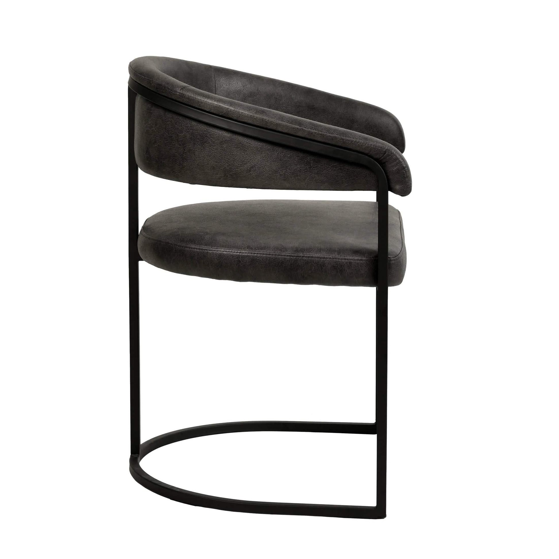 Aero Modern Upholstered Dining Chair with Padded Seat and Powder-Coated Iron Frame Charcoal Leather Dining Chair Your Vendor Name