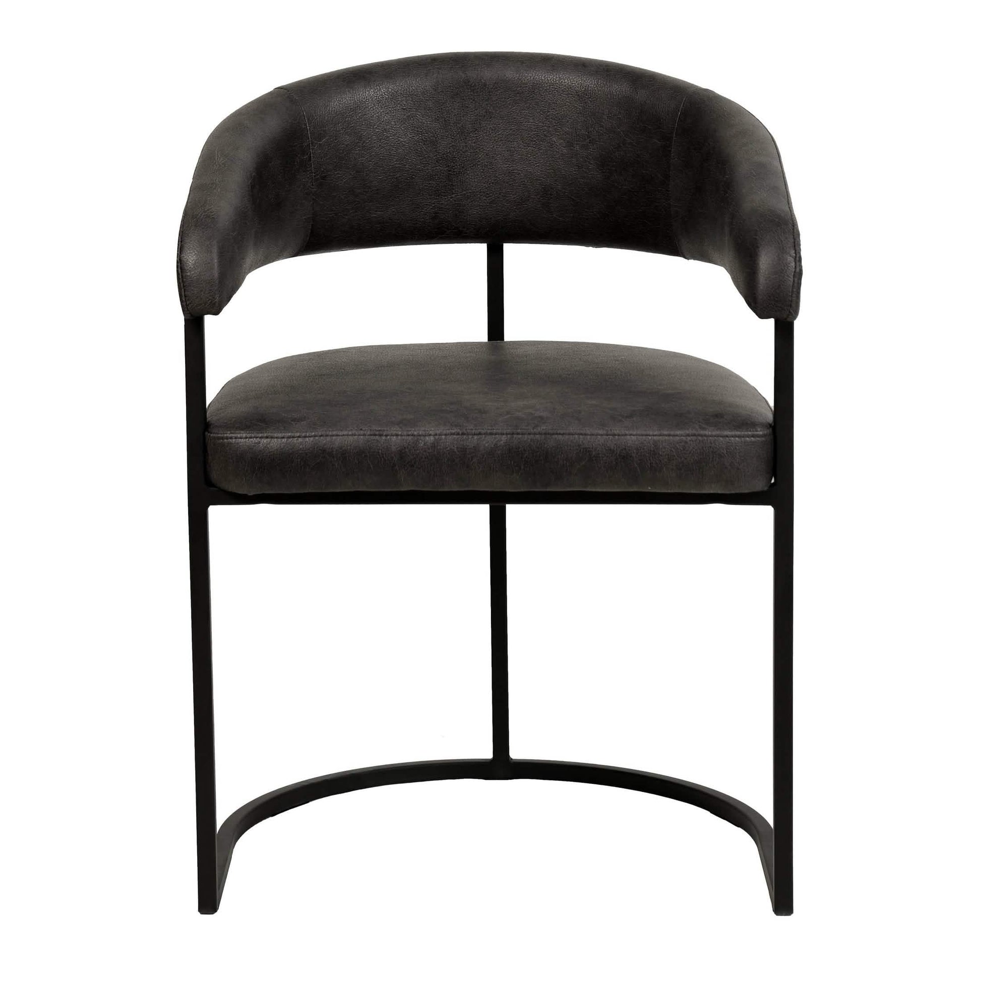 Aero Modern Upholstered Dining Chair with Padded Seat and Powder-Coated Iron Frame Charcoal Leather Dining Chair Your Vendor Name