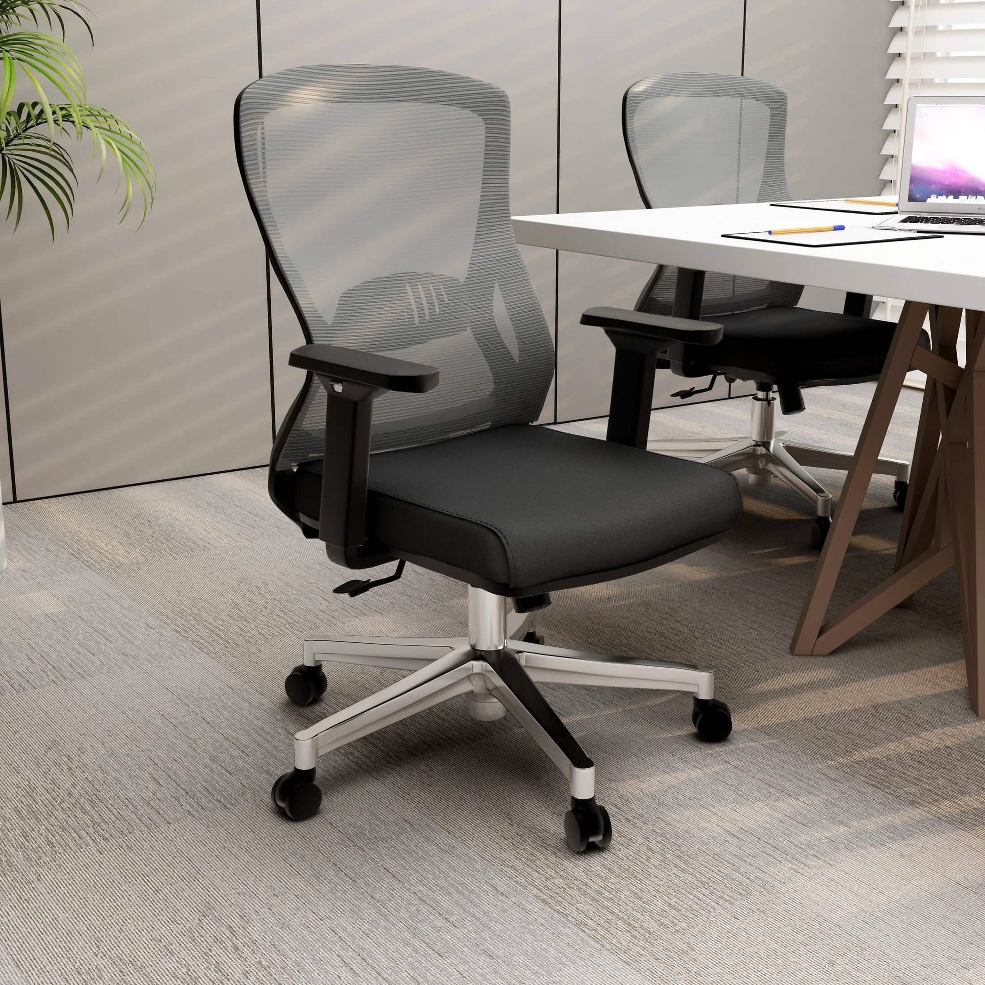 Adorit Series Ergonomic Office Chair with Mesh Back and Upholstered Seat Light Grey Office Chair Your Vendor Name