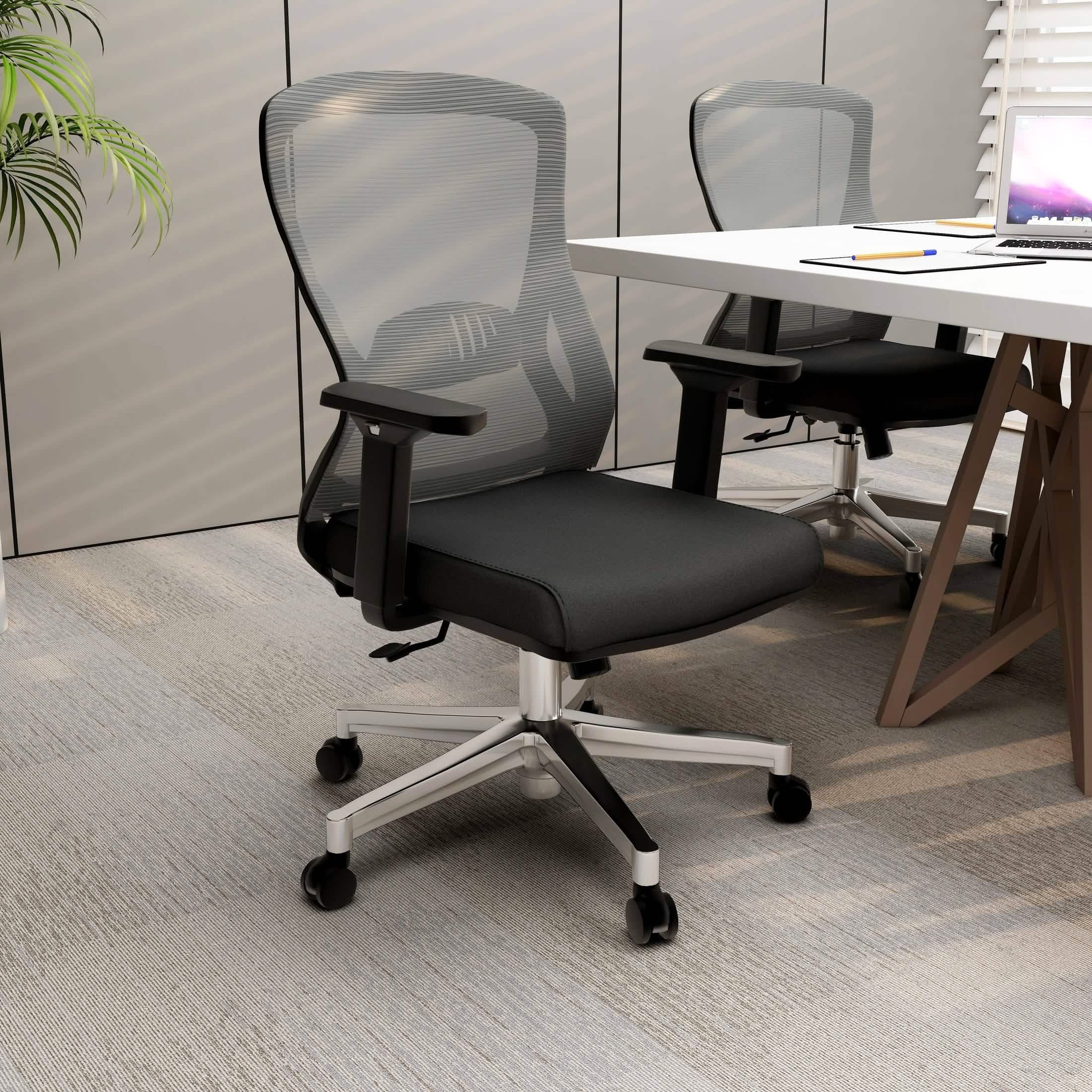 Adorit Series Ergonomic Office Chair with Mesh Back and Upholstered Seat Light Grey Office Chair Your Vendor Name