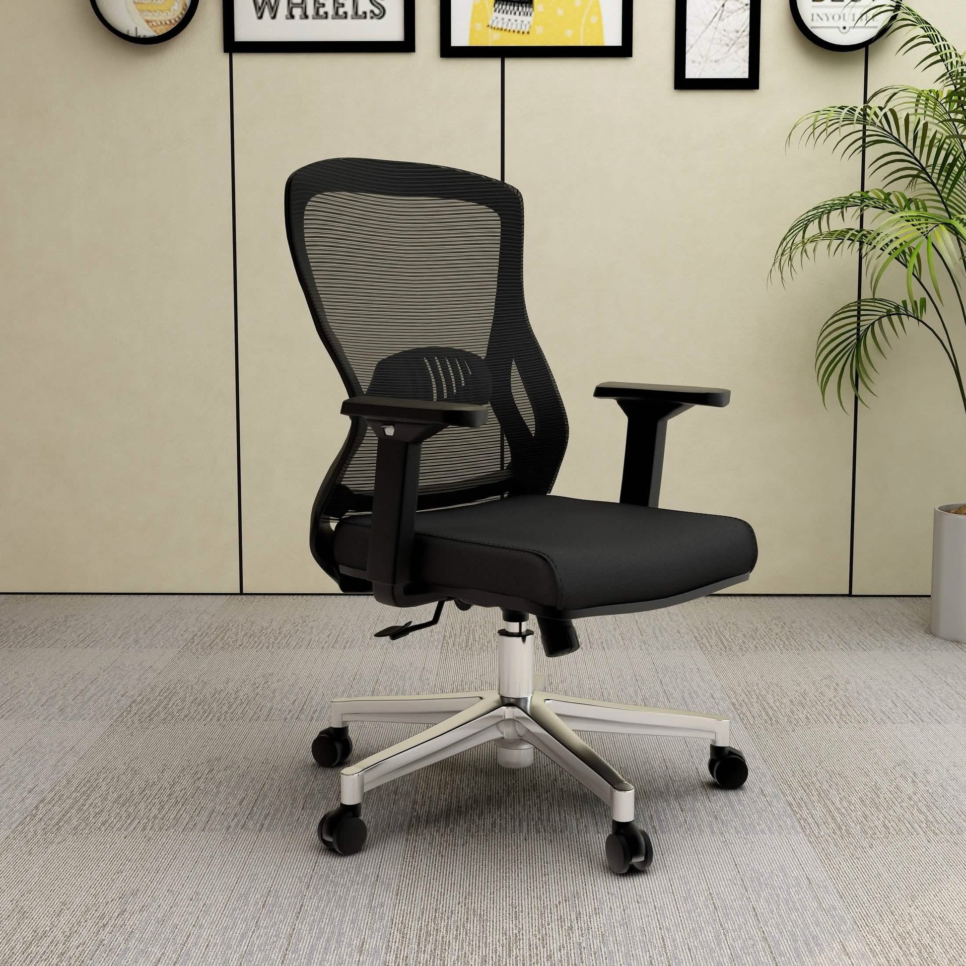 Adorit Series Ergonomic Office Chair with Mesh Back and Upholstered Seat Black Office Chair Your Vendor Name